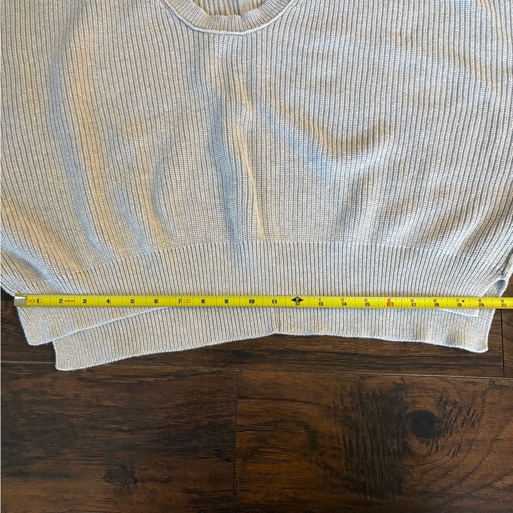 aerie Heather Gray Ribbed Knit Cropped Sweater Top - Picture 15 of 15